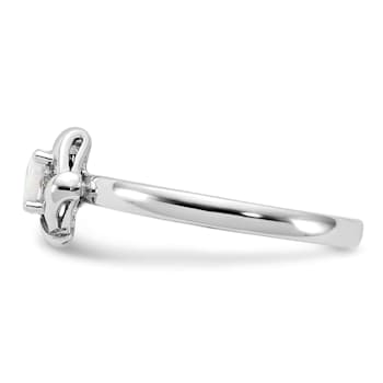 Sterling Silver Stackable Expressions Lab Created Opal Ring 0.09ctw