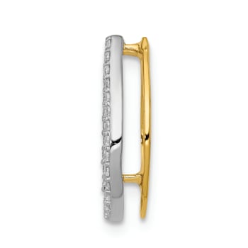 14K Two-tone Gold Diamond Horseshoe Chain Slide Pendant