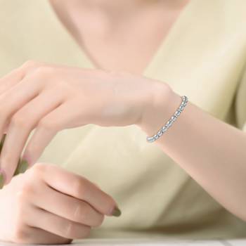 Pear Shape Shell Pearl Tennis Bracelet In 14K Gold Over Sterling Silver