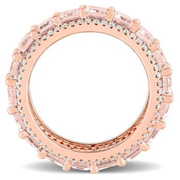 Morganite and Diamond 14K Rose Gold Ring 10.57ctw