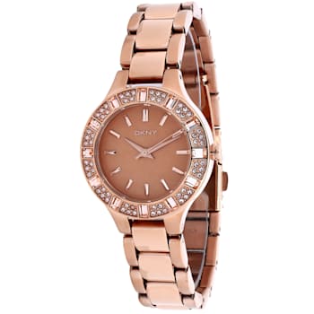 DKNY Women's Chambers Rose Dial, Rose Stainless Steel Bracelet Watch