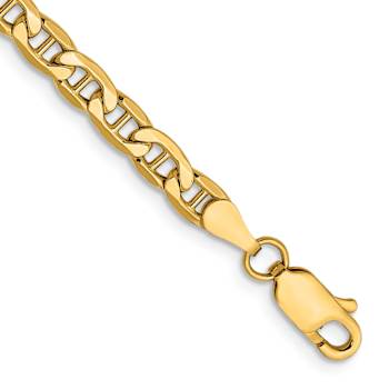 10k Yellow Gold 4mm Anchor Link Bracelet