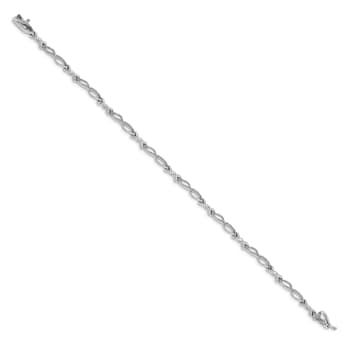 Rhodium Over 14k White Gold Diamond Bracelet