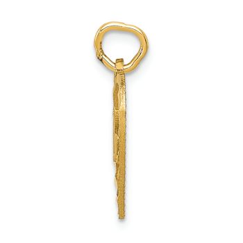 14k Yellow Gold Textured P.S. I Love You pendant