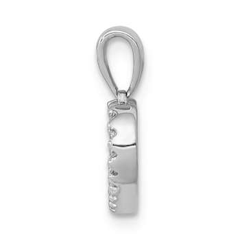 Rhodium Over 14K White Gold .03ctw Diamond Heart Pendant