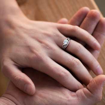 Aquamarine and Diamond 10K White Gold Ring 0.84ctw