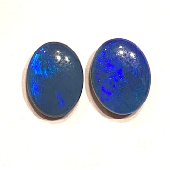 Opal on Ironstone 9x7mm Oval Doublet Set of 2 2.94ctw