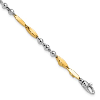 14K Two-tone Polished 7.75-inch Bracelet