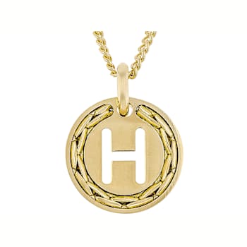 Cardano Initial H Pendant Necklace In 18K Gold Over Bronze