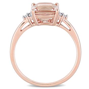 Morganite and Diamond 14K Rose Gold Engagement Ring 2.06ctw