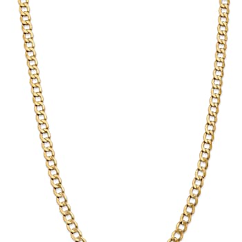 14k Yellow Gold 7mm Curb Link 20 Inch Chain