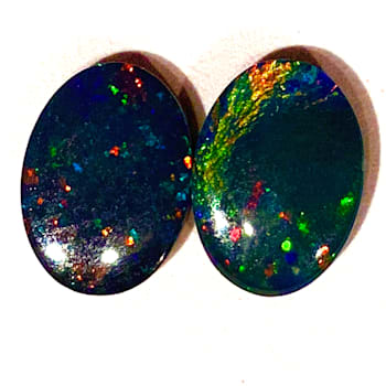 Opal on Ironstone Free-Form Doublet Set of 2 0.93ctw