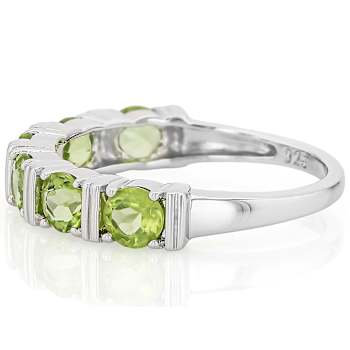 Peridot Six-Stone Band Ring In Sterling Silver 1.50ctw