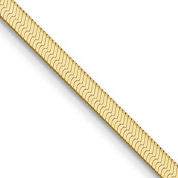 14k Yellow Gold 2.5mm Solid Silky Herringbone 22 Inch Chain