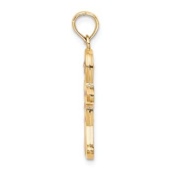 14K Yellow Gold Enameled Gingerbread Man Charm Pendant