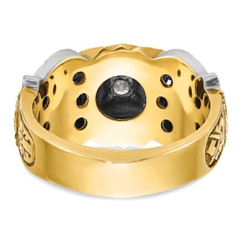 10K Two-tone Yellow and White Gold with Enamel and Diamond 32nd Scottish
Rite Masonic Ring 0.5ct