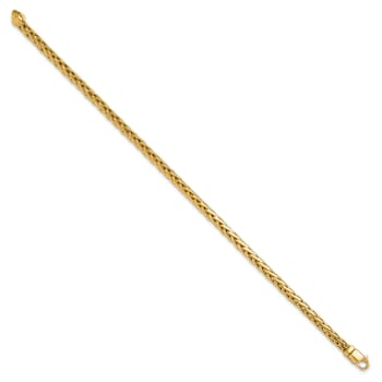 10k Yellow Gold 4.4mm Hand-polished Flat-Edged Woven Link Bracelet