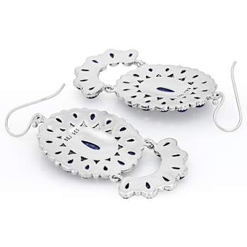 Lapis Lazuli Sterling Silver Statement Dangle Earrings 9x4mm 6x3mm 5x3mm