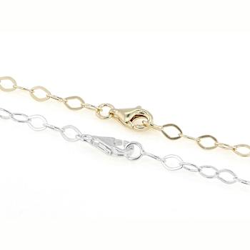 Set Of Two Marquise Link Chain Necklaces In 18K Gold Over Sterling Silver