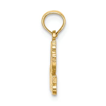 14k Yellow Gold I Love (Heart) Wolves Charm