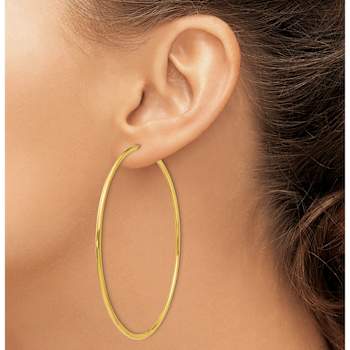 14k Yellow Gold 2 3/4" Endless Hoop Earrings