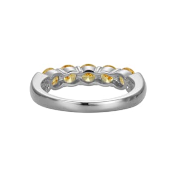 Yellow Cubic Zirconia Platinum Over Sterling Silver Ring 2.00ctw