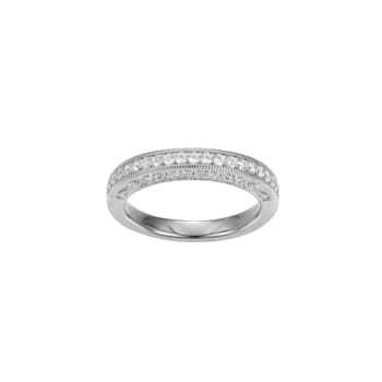White Cubic Zirconia Platineve Ring With Band 3.63ctw