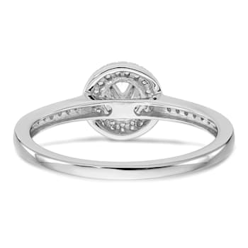 Rhodium Over 14K White Gold Lab Grown Diamond Complete Halo Engagement
Ring 0.405ctw