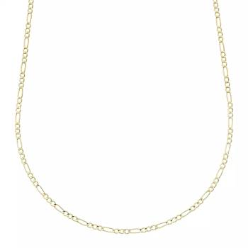 14k Gold 2mm Figaro Hollow Chain Necklace