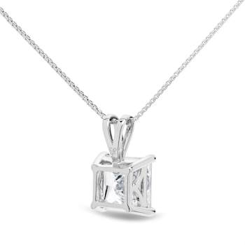 White Cubic Zirconia 14k White Gold Pendant With Chain 2.00ctw