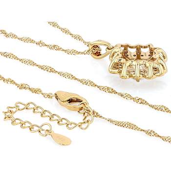 Diamond Simulant Pendant Necklace In 18K Gold Over Sterling Silver 3.92ctw