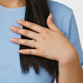 Yellow Sapphire and Diamond 14K Yellow Gold Ring 5.37ctw