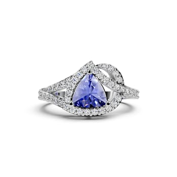 14K White Gold Tanzanite and Diamond Ring 0.90 ctw