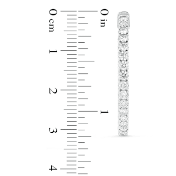 4.00ctw Diamond Hoop Earrings in 14k White Gold