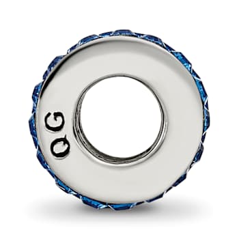 Sterling Silver Reflections Blue Double Row Preciosa Crystal Bead