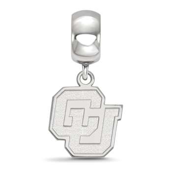 Sterling Silver Rhodium-plated LogoArt University of Colorado Small
Dangle Bead