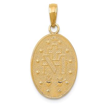 14K Yellow Gold Miraculous Medal Pendant