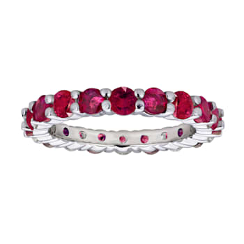 2.75ctw Ruby Eternity Band Ring in 14k White Gold