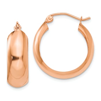 14k Rose Gold 13/16" Hoop Earrings