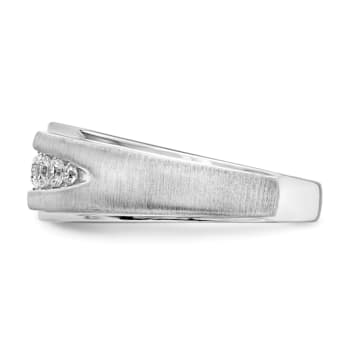 Rhodium Over 14K White Gold Lab Grown Diamond SI1/SI2, G H I, Men's Ring
