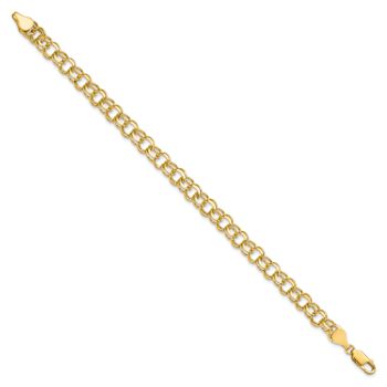 10k Yellow Gold 6mm Double Link Charm Bracelet