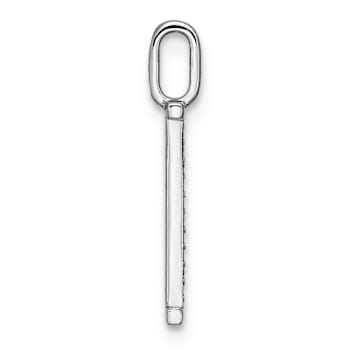14K White Gold Diamond Lower Case Letter L Initial Pendant