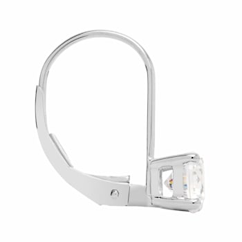 White Cubic Zirconia 14k White Gold Earrings With Velvet Gift Box 1.00ctw