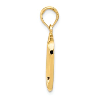 14K Yellow Gold Dog Bowl Pendant