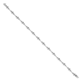 Rhodium Over 14k White Gold Diamond Link Bracelet