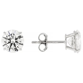 Timeless Lab-Grown Diamond Solitaire Stud Earrings 3ctw In 10K White Gold