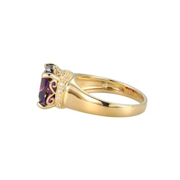 Purple And White Cubic Zirconia 18k Yellow Gold Over Silver February
Birthstone Ring 5.81ctw