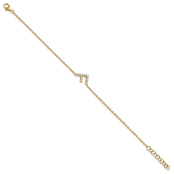 14k Yellow Gold Diamond Sideways Letter F Bracelet
