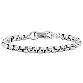 Men's Box Link Bracelet 6.5mm In Stainless Steel