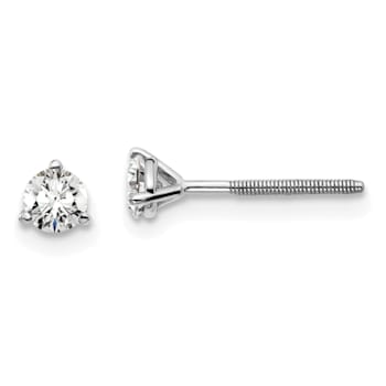 14K White Gold Lab Grown Diamond 1/3ctw VS/SI GH Screw Back 3-Prong Earrings